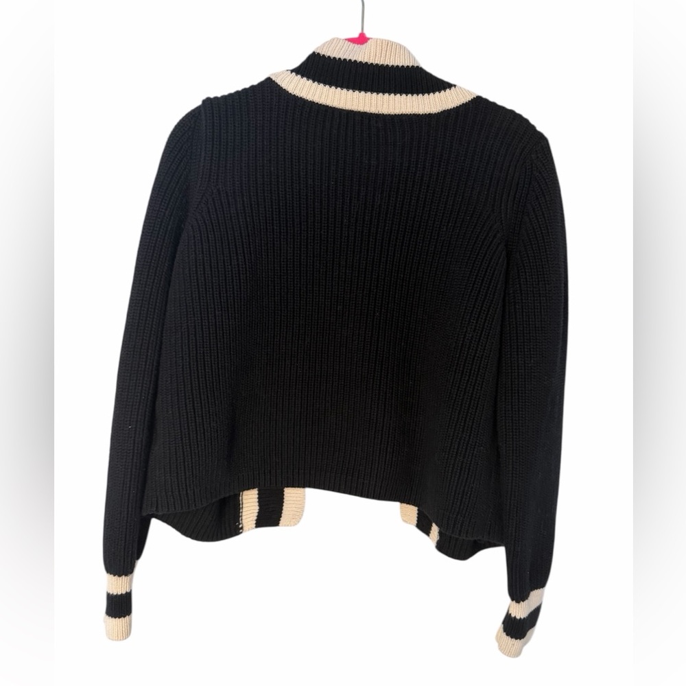 525 America Black & Cream Cropped Cardigan Sweater Size Small - Picture 5 of 16